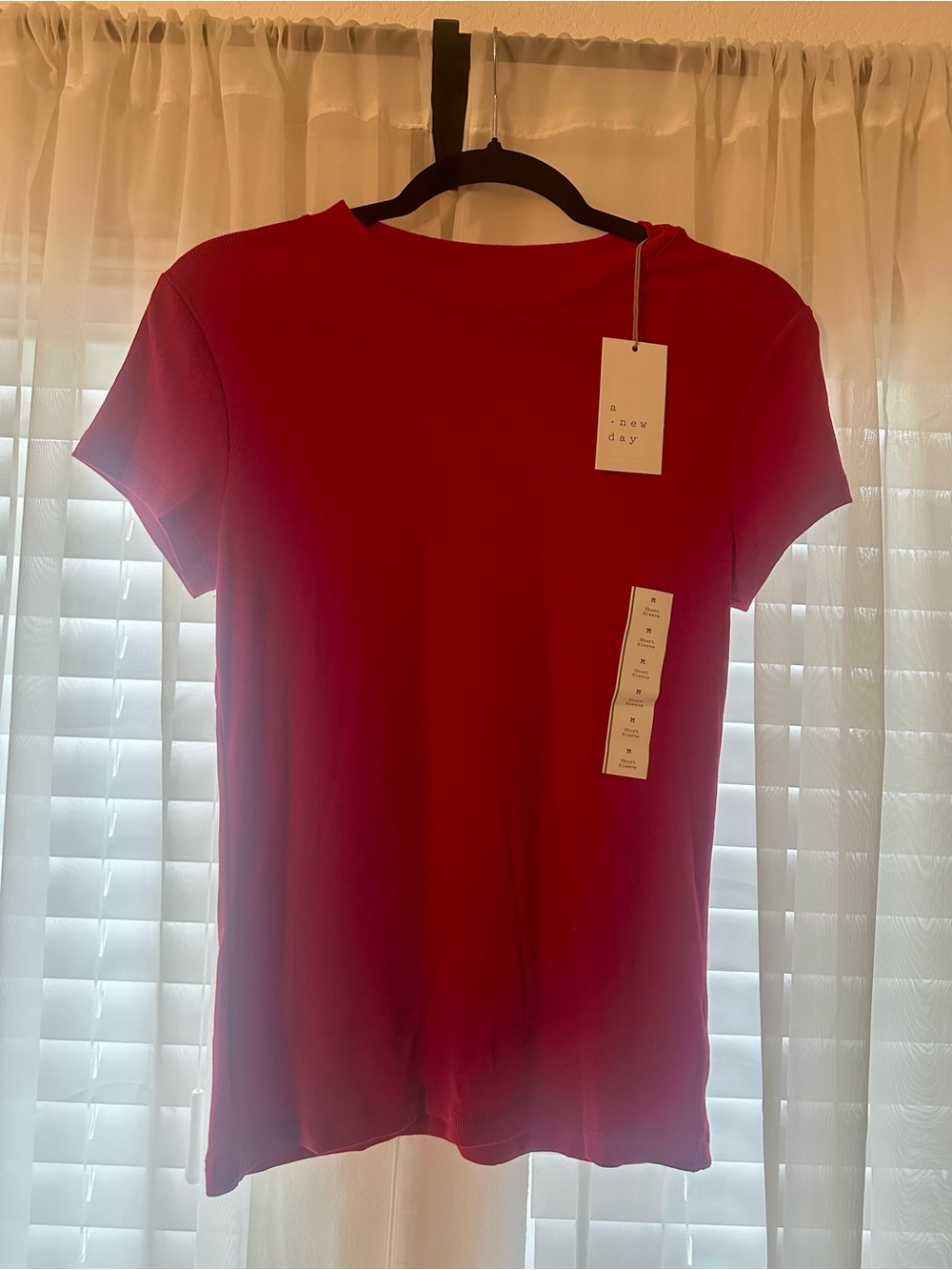 Red Ribbed Top - Picture 4 of 6